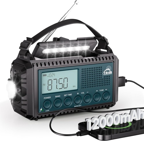 Kurbelradio sw 12000mah - am/fm/sw,