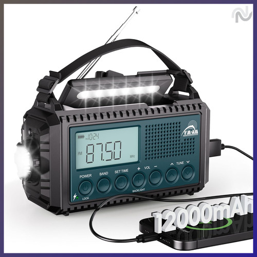 Kurbelradio sw 12000mah - am/fm/sw,