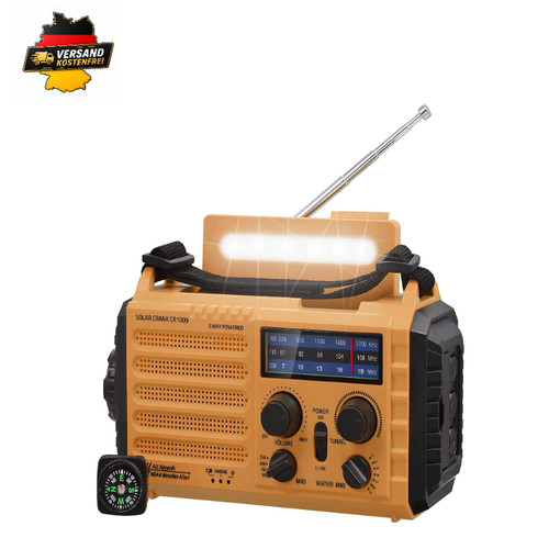 Solar radio mit - solar, kurbel